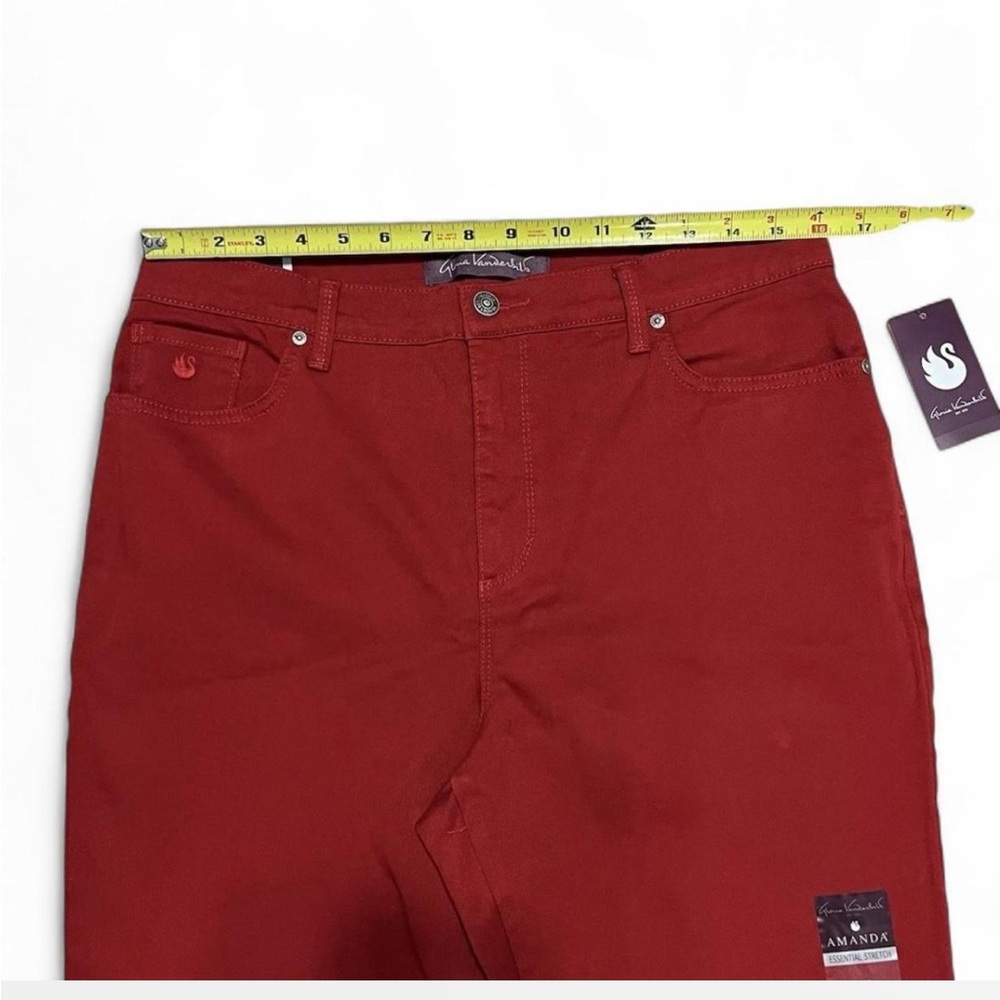 NWT Gloria Vanderbilt Original Amanda Jeans Heritage Fit Tapered Leg Red Sz 14P - Picture 5 of 7
